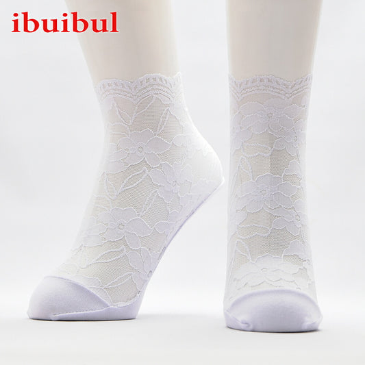 夏用フットカバー【フラワーレース】22~24.5cm 送料無料