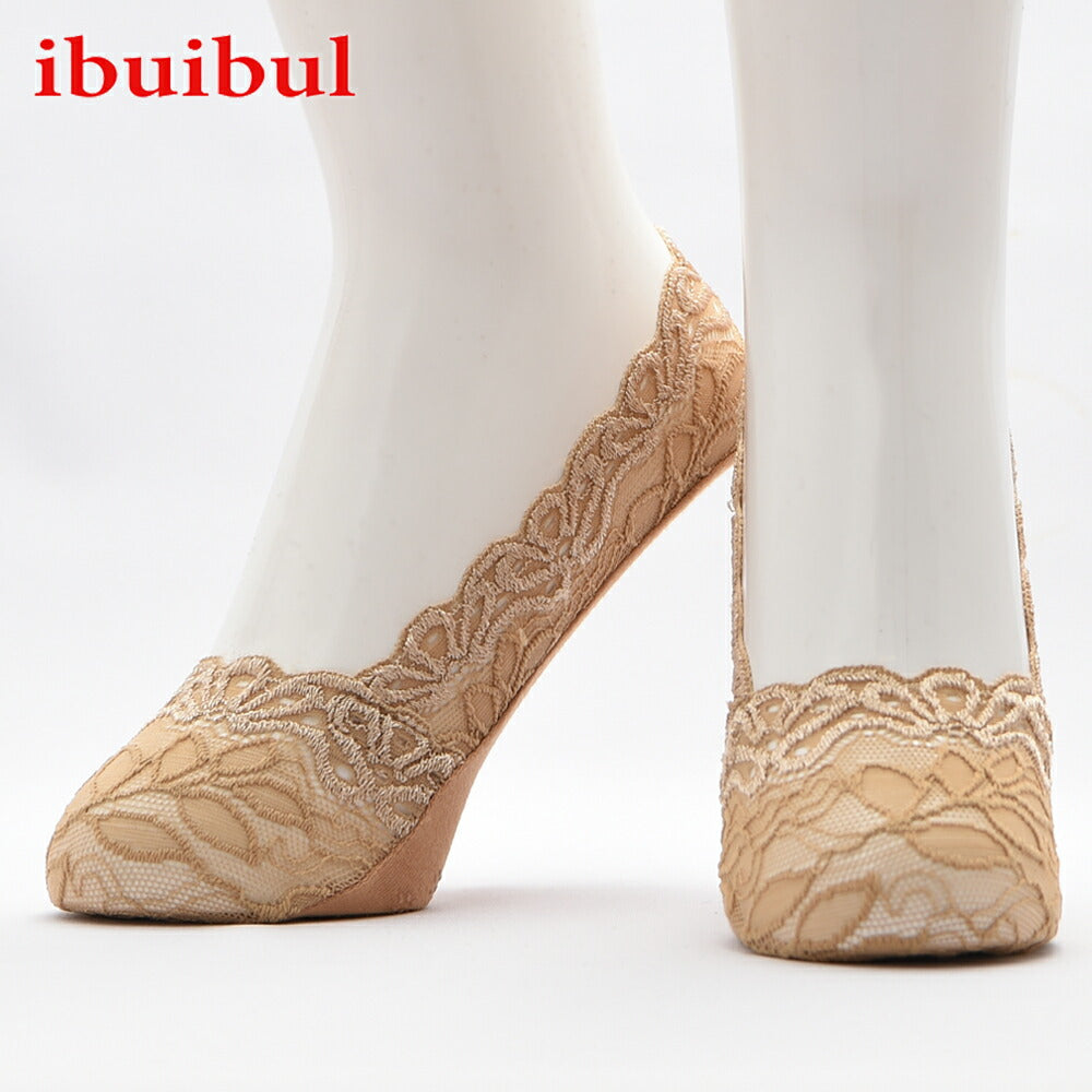 夏用フットカバー【リーフレース】22.0~24.5cm 送料無料