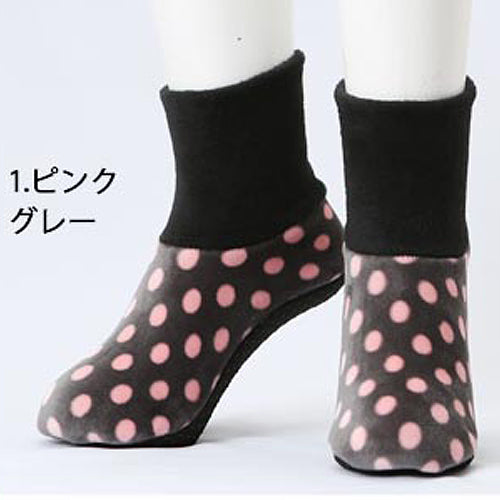 【送料無料】 ベルベット 水玉柄 ミドルタイプ 22.5~25.0cm