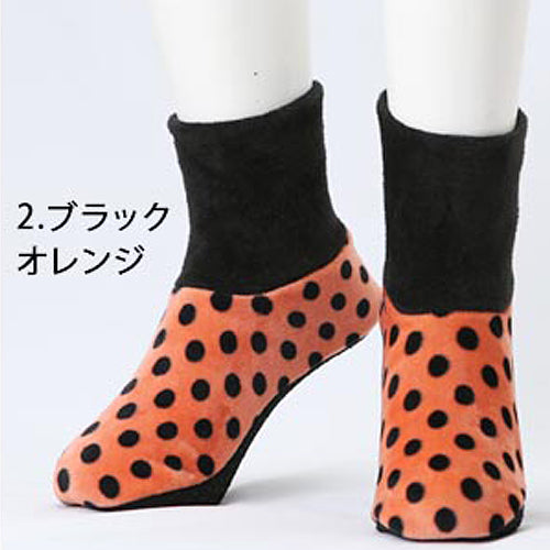 【送料無料】 ベルベット 水玉柄 ミドルタイプ 22.5~25.0cm