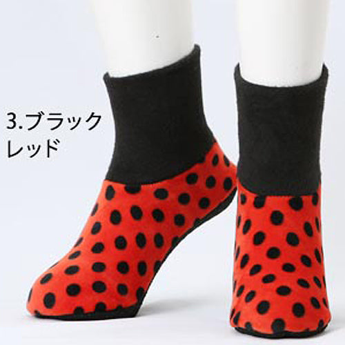 【送料無料】 ベルベット 水玉柄 ミドルタイプ 22.5~25.0cm