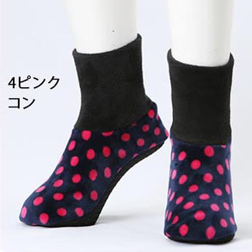 【送料無料】 ベルベット 水玉柄 ミドルタイプ 22.5~25.0cm