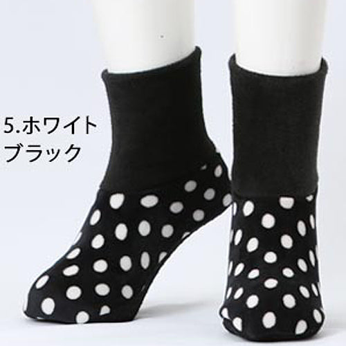 【送料無料】 ベルベット 水玉柄 ミドルタイプ 22.5~25.0cm