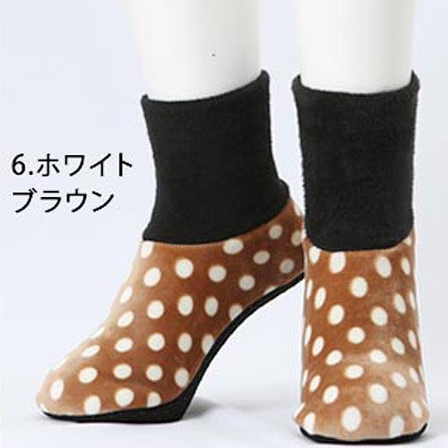 【送料無料】 ベルベット 水玉柄 ミドルタイプ 22.5~25.0cm