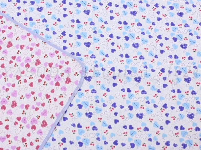 キルティングシーツ 【ハートチェリーブルー S】140×195cm