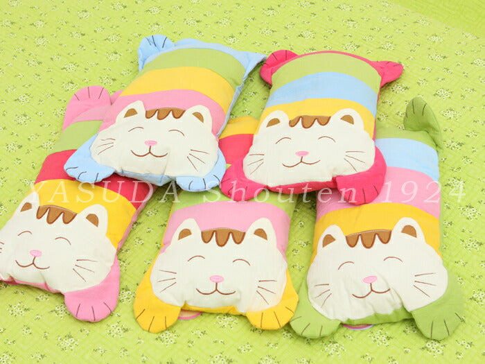 【 ネコまくら パイプ入り 】 カラフルでかわいいネコ柄枕!!低い枕やお子様用枕としてオススメ