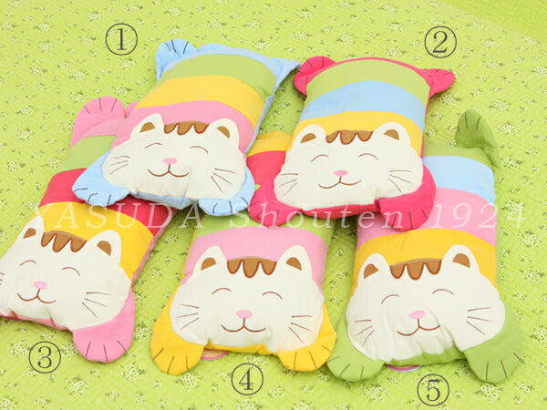 【 ネコまくら そば殻入り 】 カラフルでかわいいネコ柄枕!!低い枕やお子様用枕としてオススメ