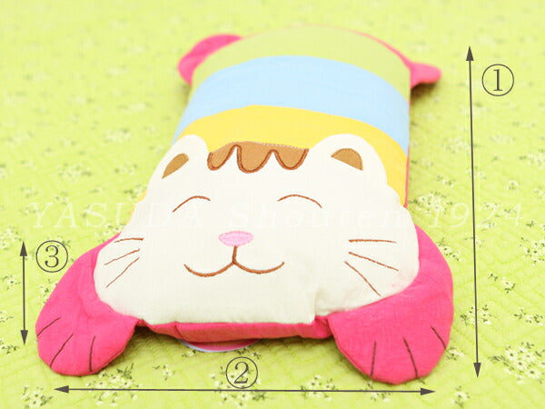 【 ネコまくら そば殻入り 】 カラフルでかわいいネコ柄枕!!低い枕やお子様用枕としてオススメ