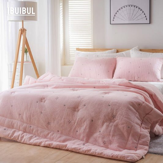 【春の新生活】ピグメントイブル 掛け布団 毛布 星刺繍 (厚手) Q クィーン 200×230cm