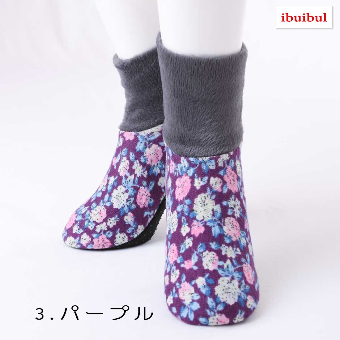【 送料無料 】 ポソン フラワーニット 22.5~24.5cm 冷房病 あったか 暖かい 冷え性 対策 靴下 韓国 メール便