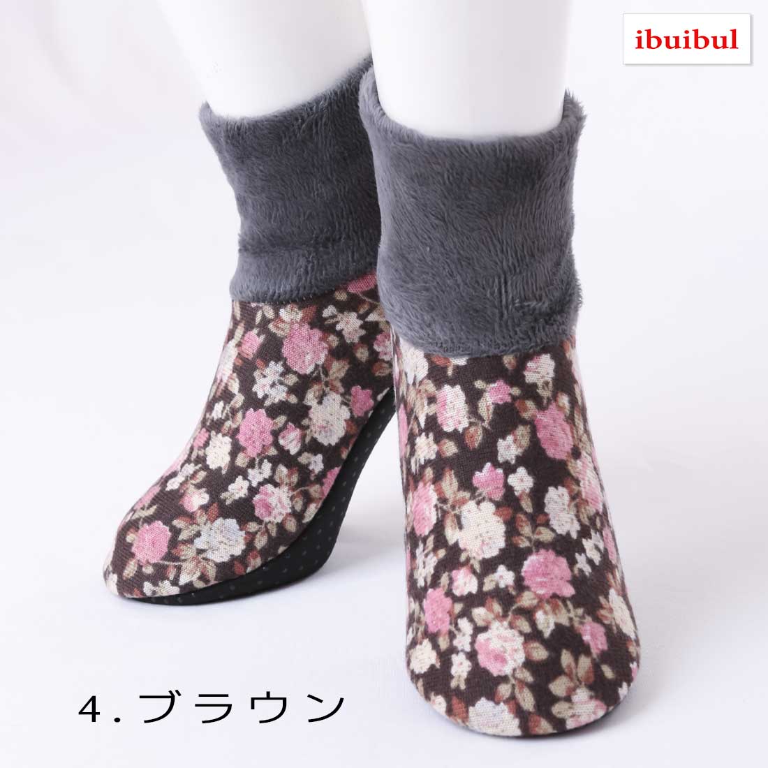 【 送料無料 】 ポソン フラワーニット 22.5~24.5cm 冷房病 あったか 暖かい 冷え性 対策 靴下 韓国 メール便