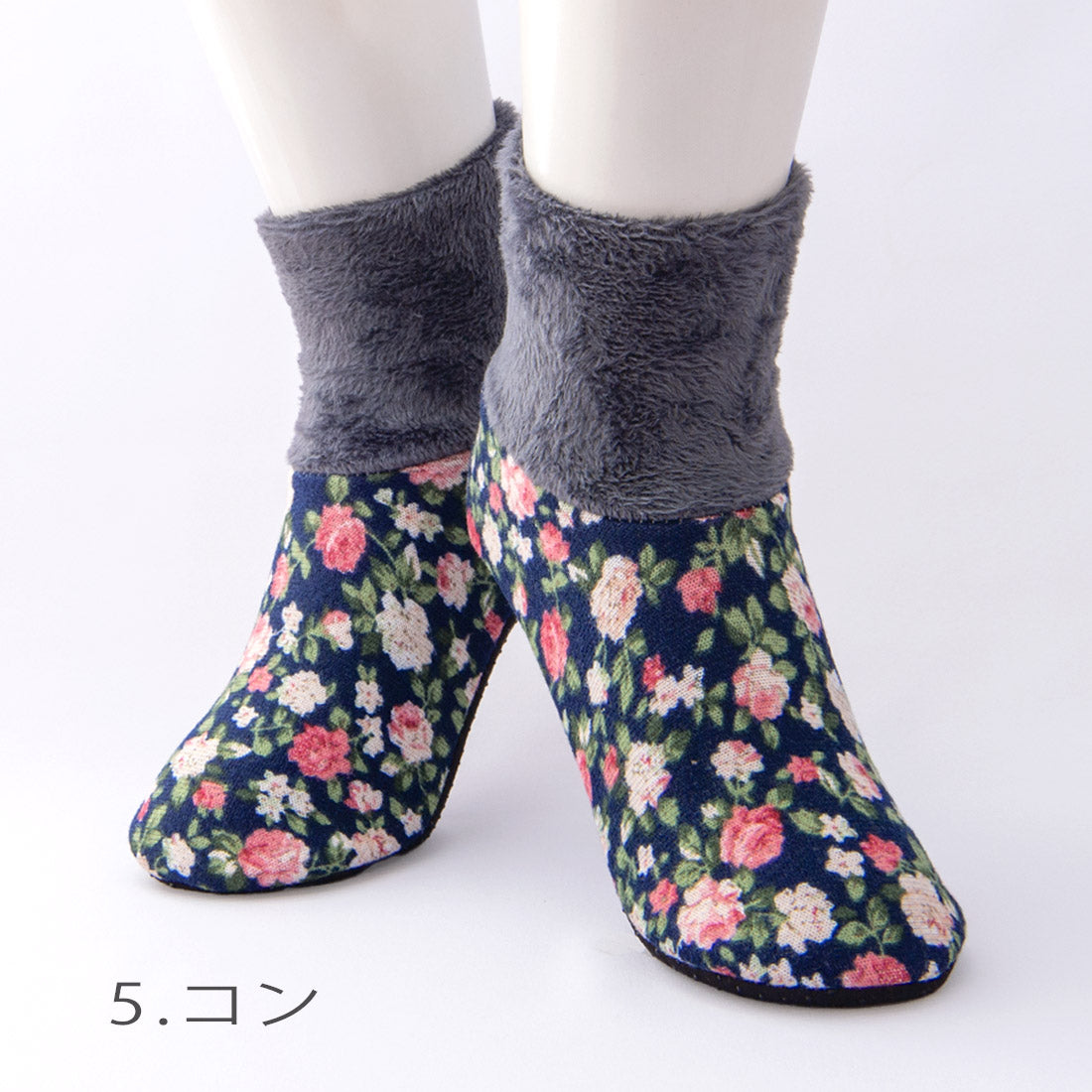 【 送料無料 】 ポソン フラワーニット 22.5~24.5cm 冷房病 あったか 暖かい 冷え性 対策 靴下 韓国 メール便