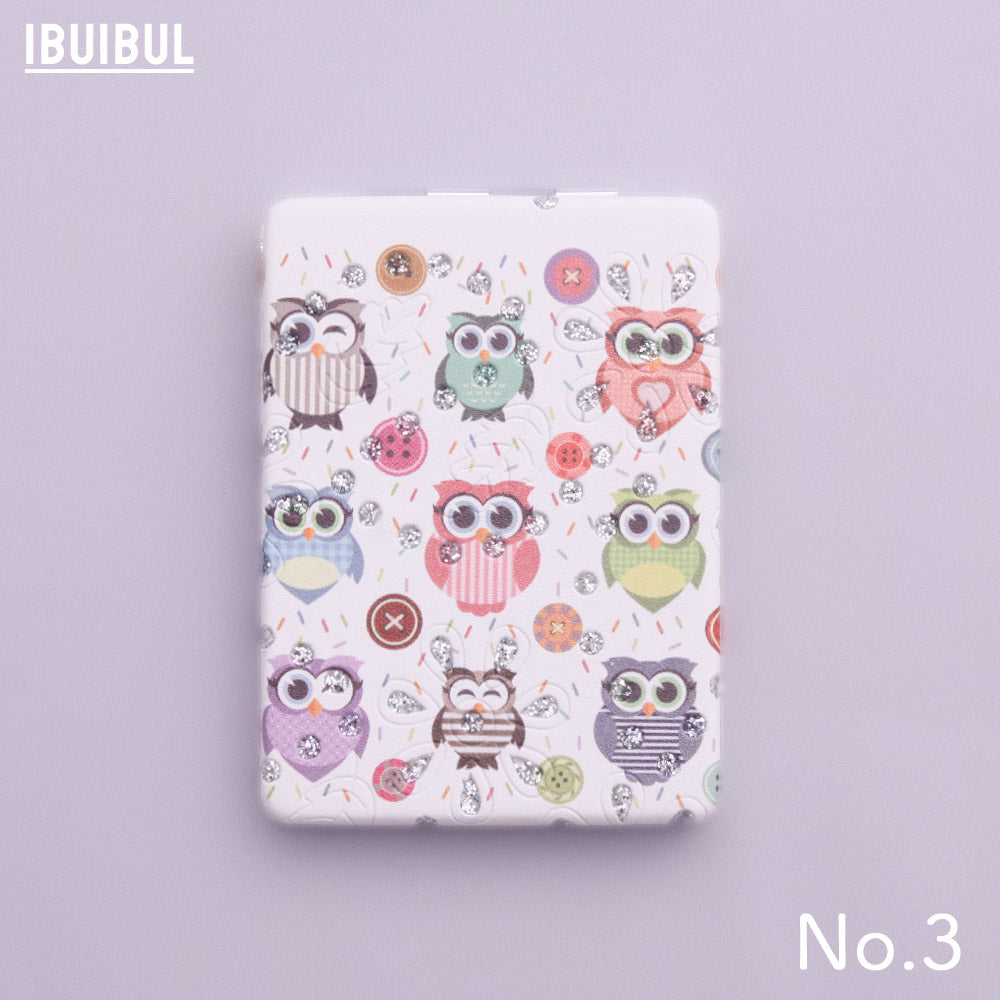 【送料無料】コンパクトミラー  フクロウ 等倍鏡/拡大鏡