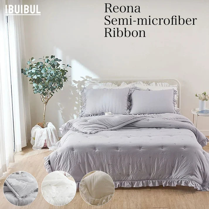 🎀 リボン刺繍がかわいい。なめらかで軽やかな「Reona Ribbon」掛布団