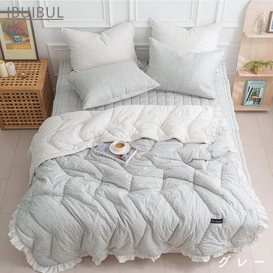 【春の新生活】Bloomy（ブルーミー） 韓国イブル アサ綿 小花S シングル 160×220cm 肌かけ コットン100% 寝具 洗濯丸洗いOK かわいい お昼寝 布団 掛け布団 快眠 睡眠 健康 インテリア プレゼント ギフト