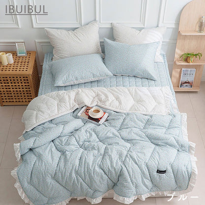 【春の新生活】Bloomy（ブルーミー） 韓国イブル アサ綿 小花S シングル 160×220cm 肌かけ コットン100% 寝具 洗濯丸洗いOK かわいい お昼寝 布団 掛け布団 快眠 睡眠 健康 インテリア プレゼント ギフト