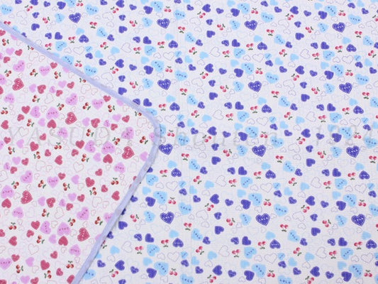キルティングシーツ 【ハートチェリーブルー S】140×195cm