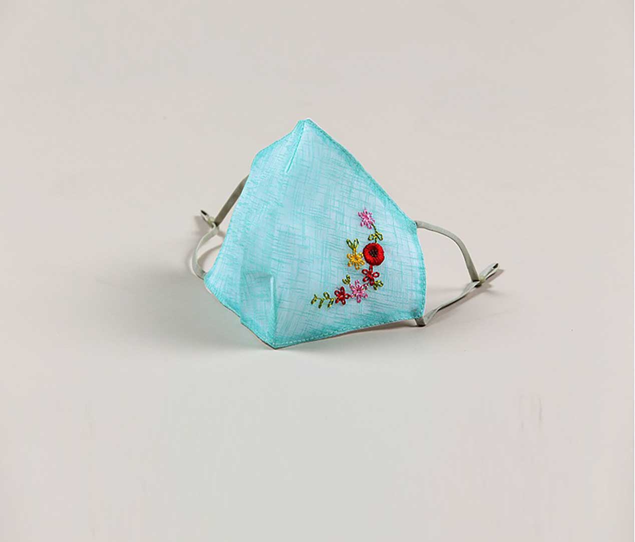 送料無料【 韓国マスク 刺繍 麻マスク モシマスク 】 メール便 洗える プレゼント ギフト お試し かわいい おしゃれ