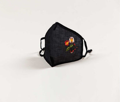 送料無料【 韓国マスク 刺繍 麻マスク モシマスク 】 メール便 洗える プレゼント ギフト お試し かわいい おしゃれ