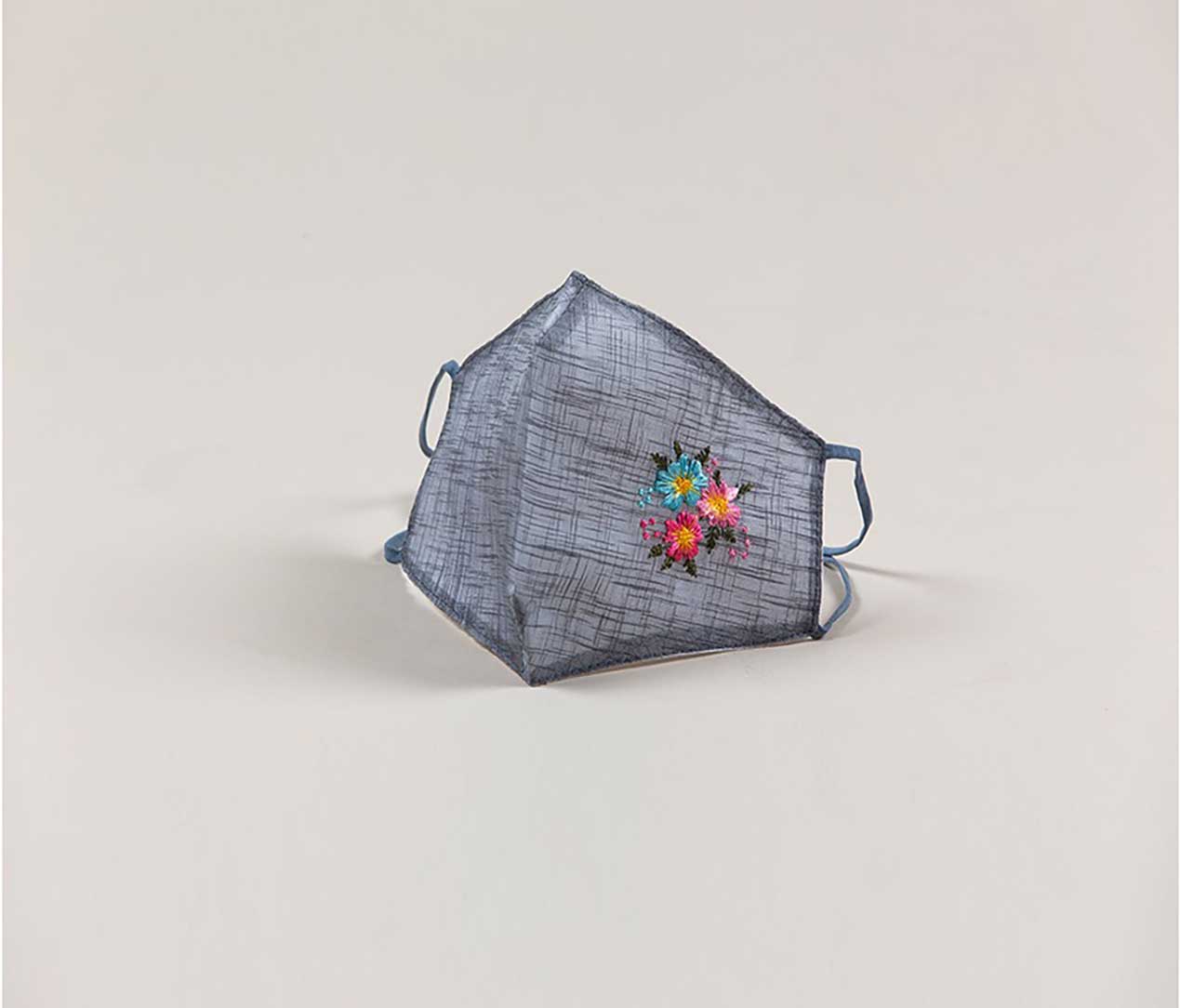 送料無料【 韓国マスク 刺繍 麻マスク モシマスク 】 メール便 洗える プレゼント ギフト お試し かわいい おしゃれ