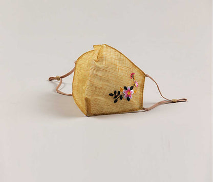 送料無料【 韓国マスク 刺繍 麻マスク モシマスク 】 メール便 洗える プレゼント ギフト お試し かわいい おしゃれ