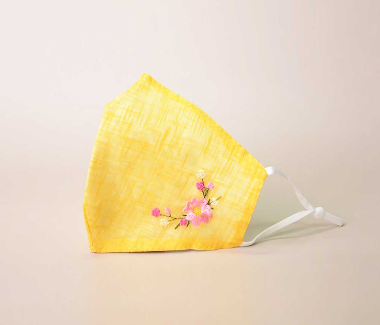 送料無料【 韓国マスク 刺繍 麻マスク モシマスク 】 メール便 洗える プレゼント ギフト お試し かわいい おしゃれ