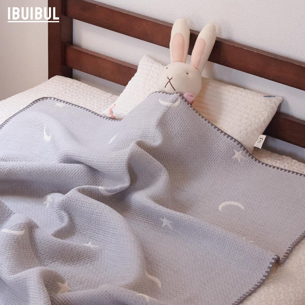 【 Kids Baby ミニイブル 綿100% 100x150cm】ジャガード織風 かわいいくま・恐竜・ムーンスター おひるね布団   掛け布団 キッズ ベビー ハーフケット ブランケット お昼寝 肌掛け 膝掛け ひざかけ プレゼント