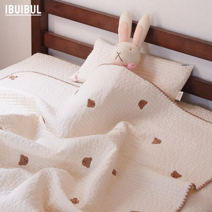 【Kids Baby 韓国ミニイブル 100x150cm 綿100％ 】柔らかい綿 つつみこまれる肌触り キッズ・ベビーおひるね布団 チェリー/星柄  プレゼント