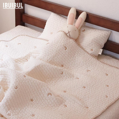 【 Kids Baby ミニイブルかわいい刺繍入り 綿100%  90x140cm 】 サラサラ気持ちいい肌ざわり キッズ・ベビーお昼寝布団  掛け布団  ブランケット ハーフケット 肌掛け 膝掛け ひざかけ プレゼント