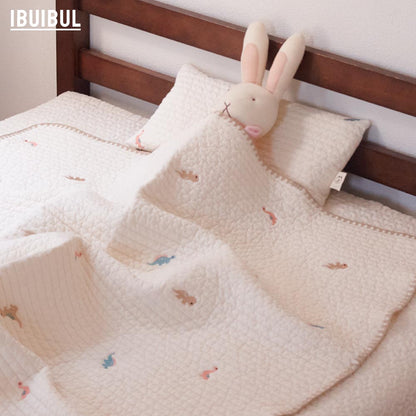【 Kids Baby ミニイブルかわいい刺繍入り 綿100%  90x140cm 】 サラサラ気持ちいい肌ざわり キッズ・ベビーお昼寝布団  掛け布団  ブランケット ハーフケット 肌掛け 膝掛け ひざかけ プレゼント