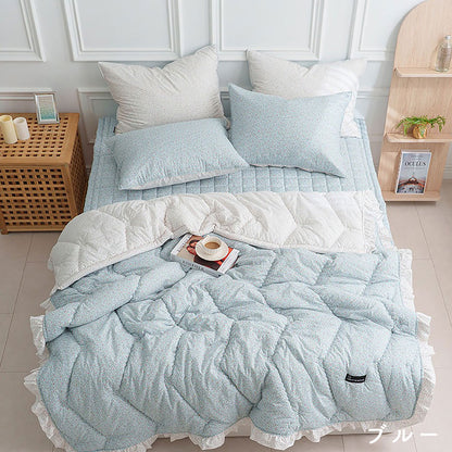 【春の新生活】Bloomy（ブルーミー） 韓国イブル 60番手アサ綿 小花S シングル 160×220cm 肌かけ コットン100% 寝具